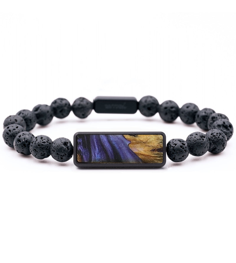 Lava Bead Wood+Resin Bracelet - Charlene (Purple, 713350)