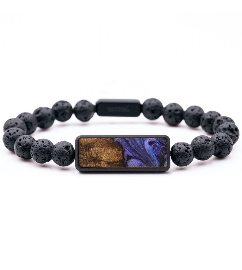 Lava Bead Wood+Resin Bracelet - Darlene (Purple, 713360)