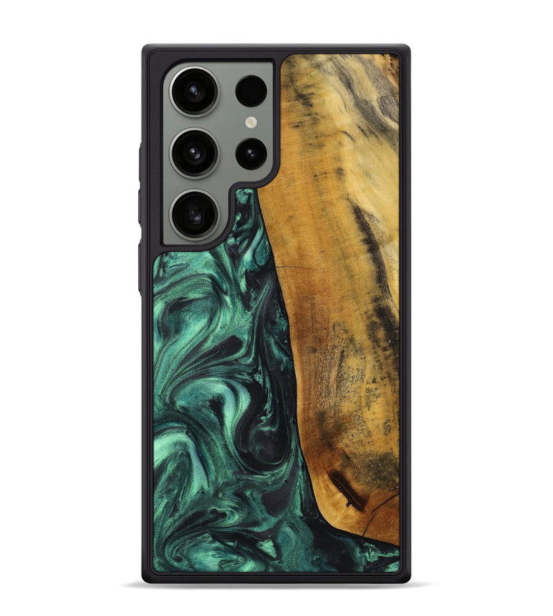 Galaxy S24 Ultra Wood+Resin Phone Case - Rene (Green, 713394)