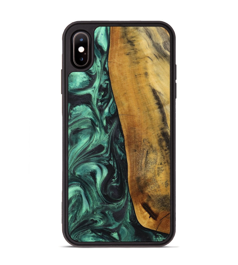 iPhone Xs Max Wood+Resin Phone Case - Rene (Green, 713394)