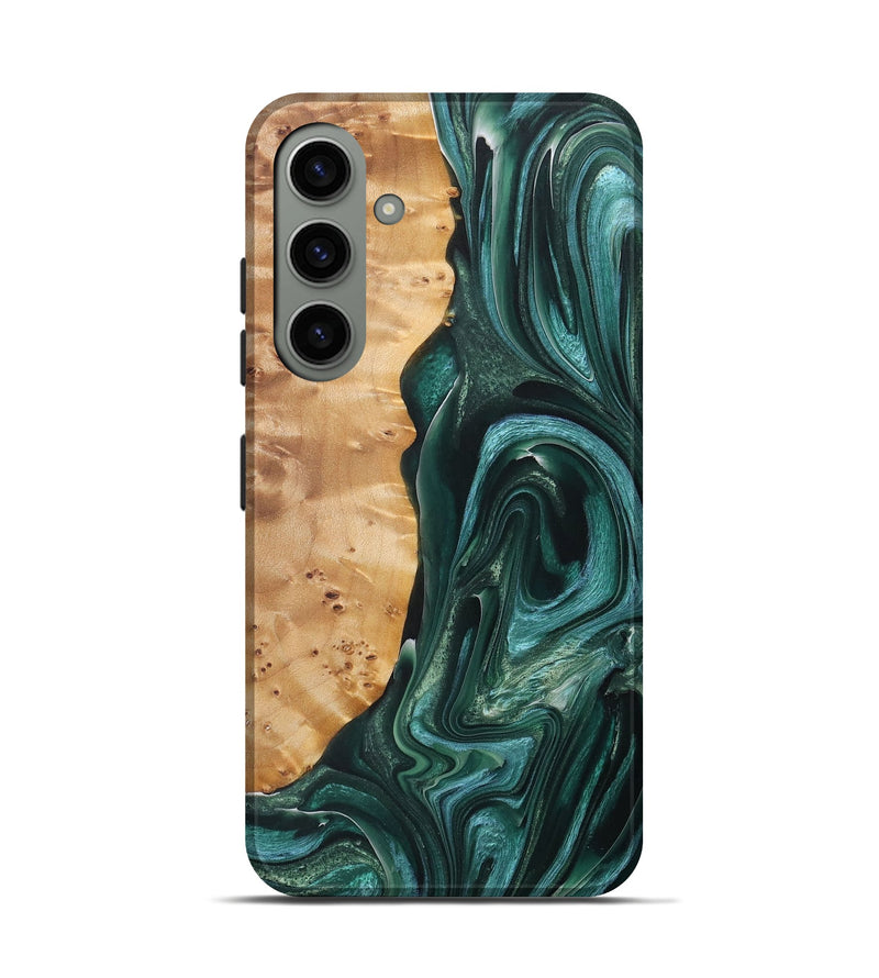 Galaxy S24 Wood+Resin Live Edge Phone Case - Drew (Green, 713500)