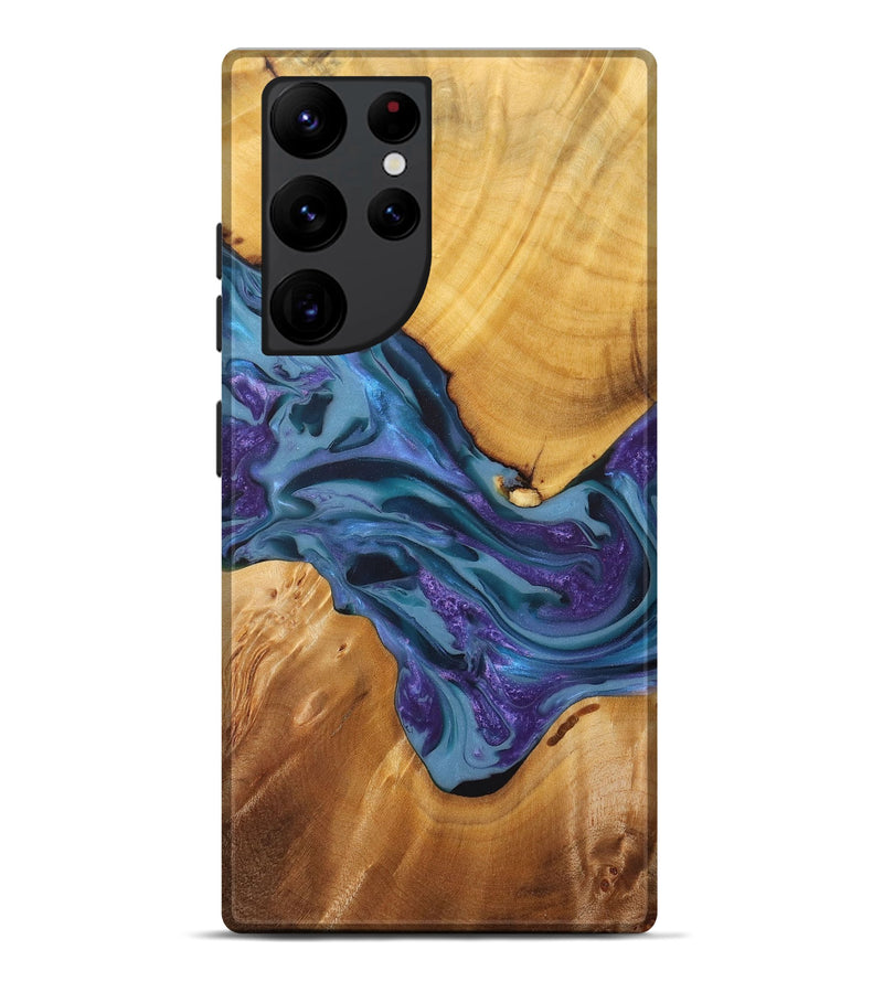 Galaxy S22 Ultra Wood+Resin Live Edge Phone Case - Yolanda (Purple, 713515)