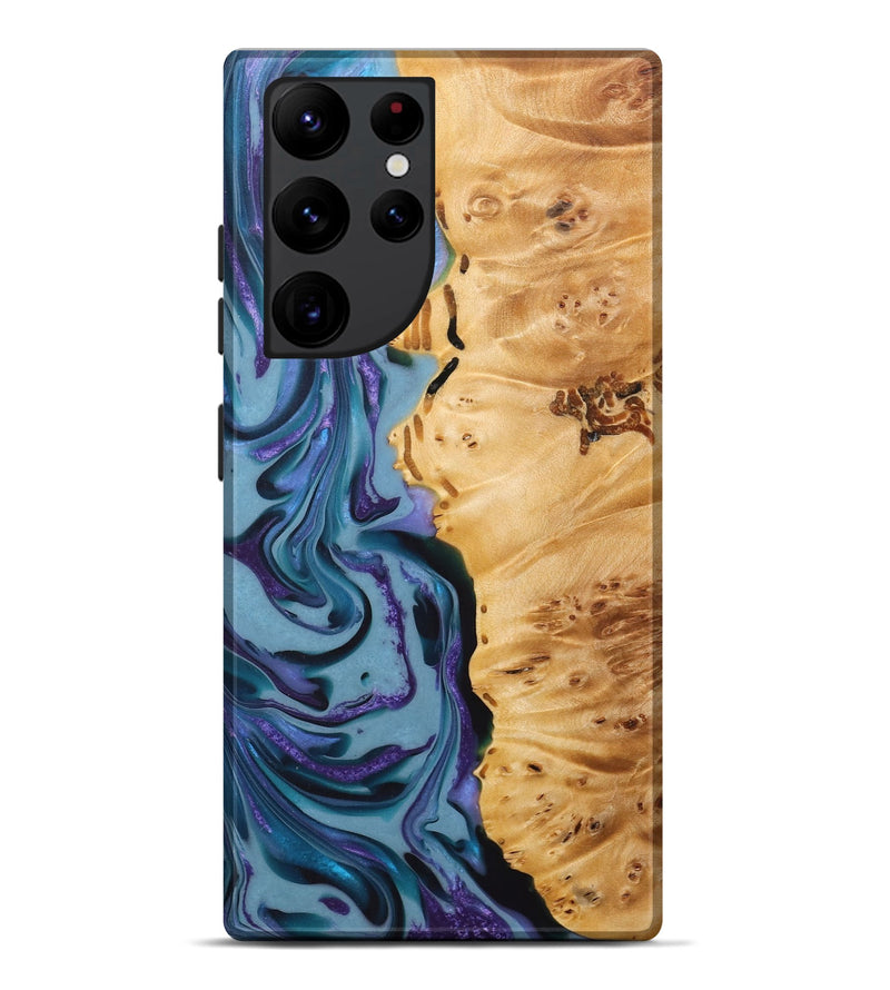 Galaxy S22 Ultra Wood+Resin Live Edge Phone Case - Hailee (Purple, 713517)