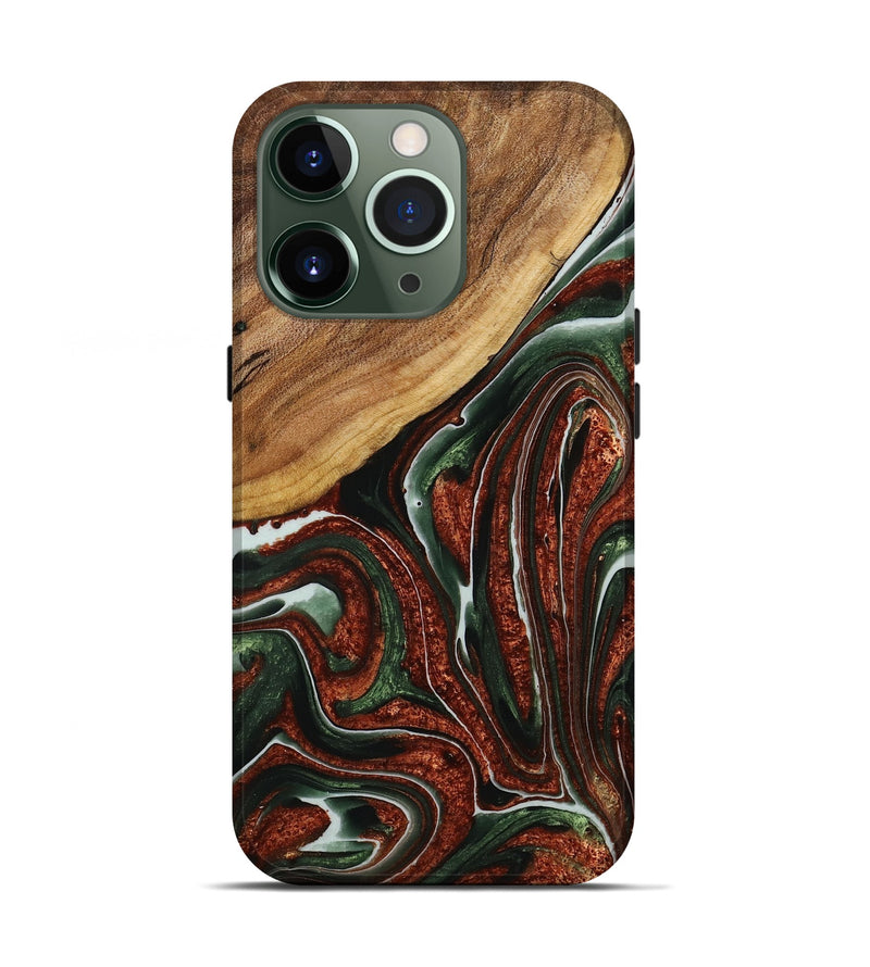 iPhone 13 Pro Wood+Resin Live Edge Phone Case - Gerald (Red, 713659)