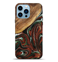 iPhone 14 Pro Max Wood+Resin Live Edge Phone Case - Gerald (Red, 713659)