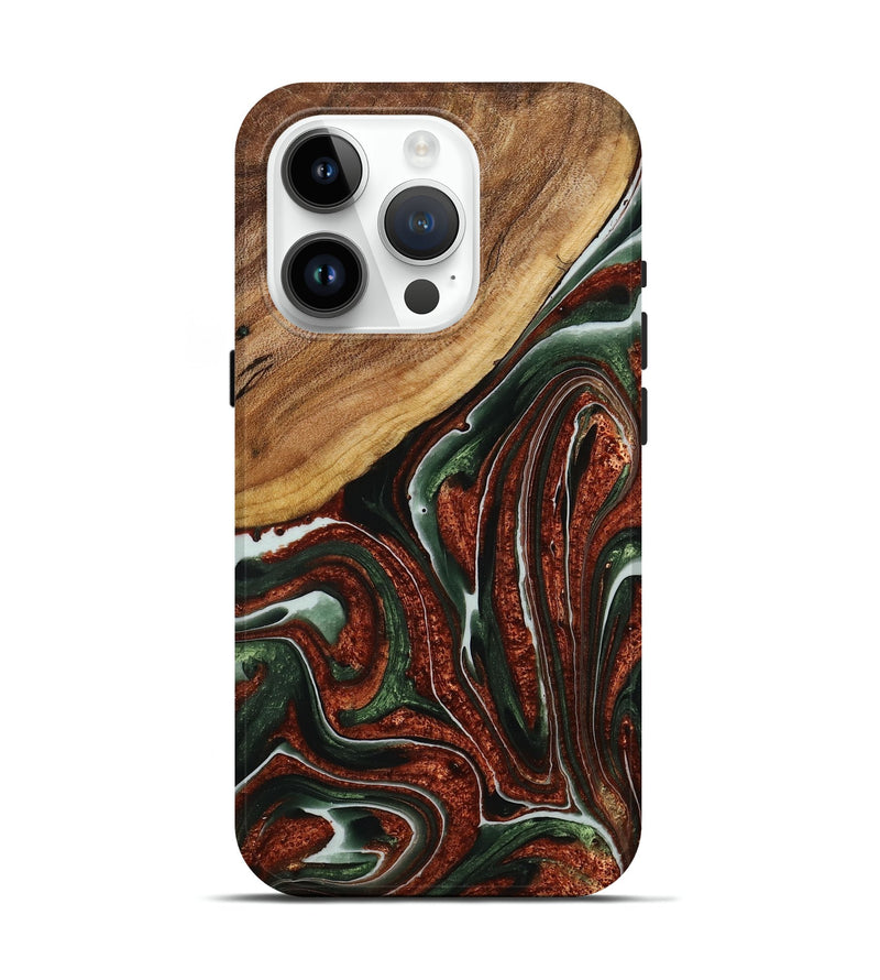 iPhone 15 Pro Wood+Resin Live Edge Phone Case - Gerald (Red, 713659)