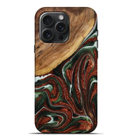 iPhone 16 Pro Max Wood+Resin Live Edge Phone Case - Gerald (Red, 713659)