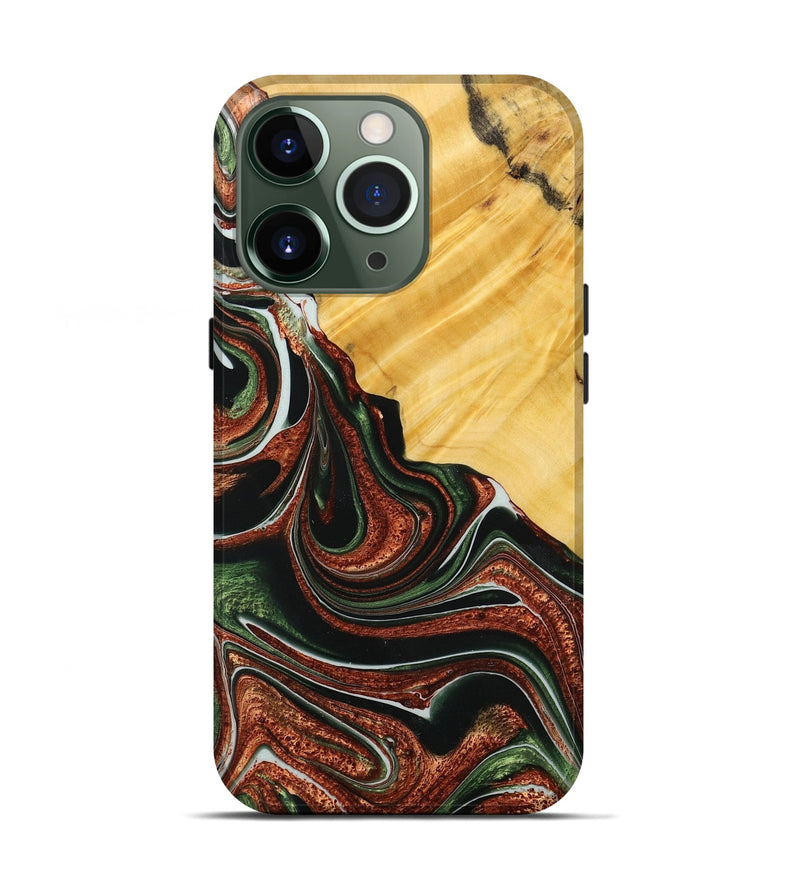 iPhone 13 Pro Wood+Resin Live Edge Phone Case - Casey (Red, 713660)