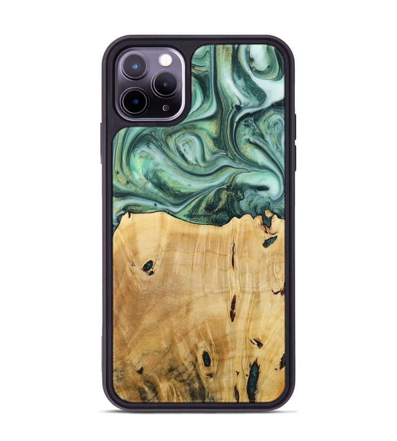 iPhone 11 Pro Max Wood+Resin Phone Case - Luella (Green, 713691)