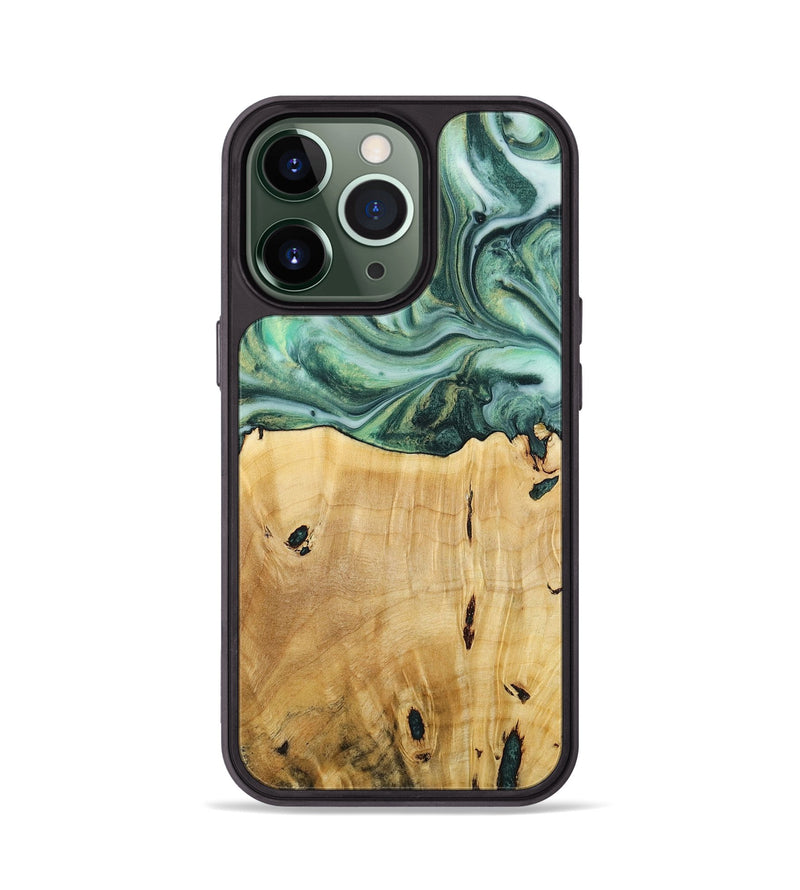 iPhone 13 Pro Wood+Resin Phone Case - Luella (Green, 713691)