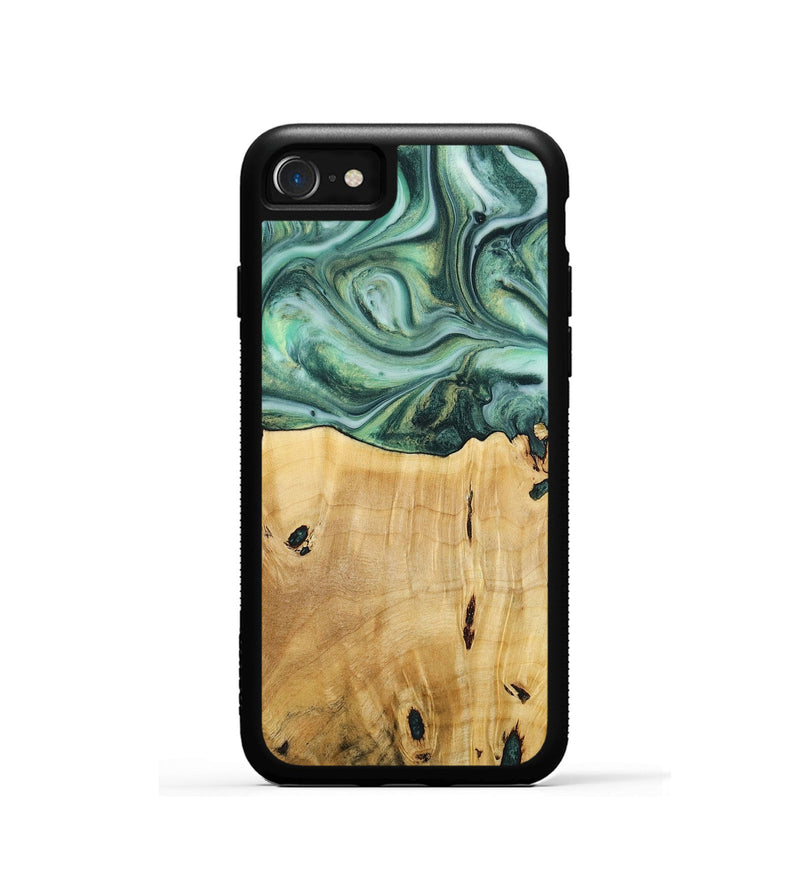 iPhone SE Wood+Resin Phone Case - Luella (Green, 713691)