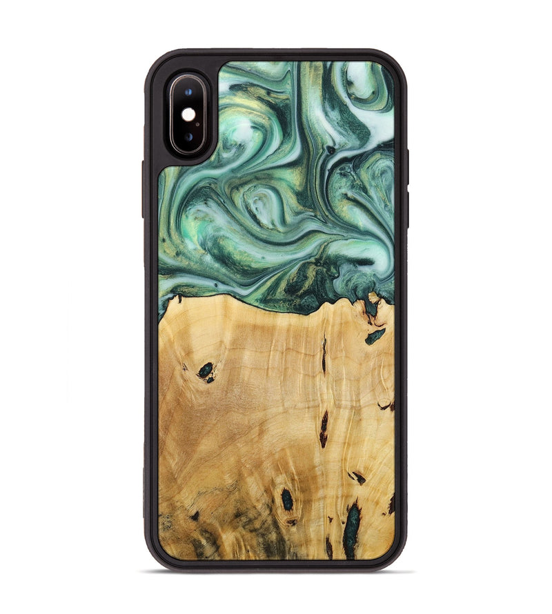 iPhone Xs Max Wood+Resin Phone Case - Luella (Green, 713691)