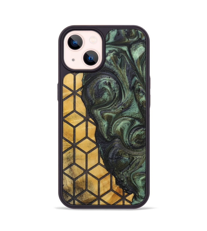 iPhone 14 Wood+Resin Phone Case - Kelli (Pattern, 713732)