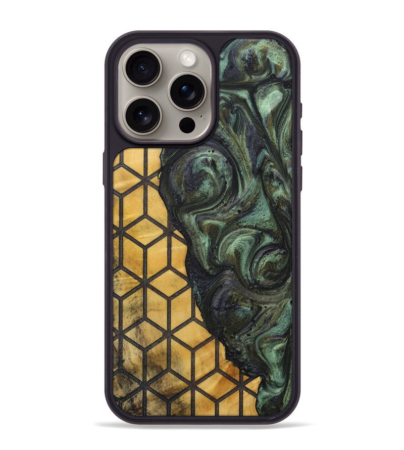 iPhone 15 Pro Max Wood+Resin Phone Case - Kelli (Pattern, 713732)