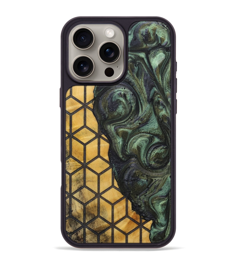 iPhone 16 Pro Max Wood+Resin Phone Case - Kelli (Pattern, 713732)