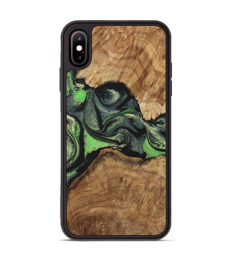 iPhone Xs Max Wood+Resin Phone Case - Veronica (Green, 713900)