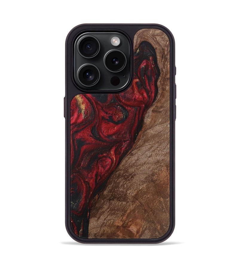 iPhone 15 Pro Wood+Resin Phone Case - Debby (Red, 713925)