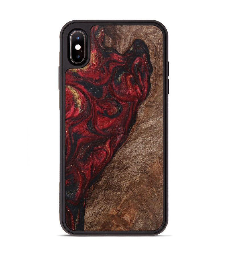 iPhone Xs Max Wood+Resin Phone Case - Debby (Red, 713925)