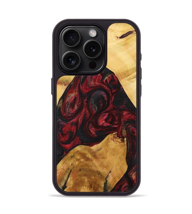 iPhone 15 Pro Wood+Resin Phone Case - Karl (Red, 713940)