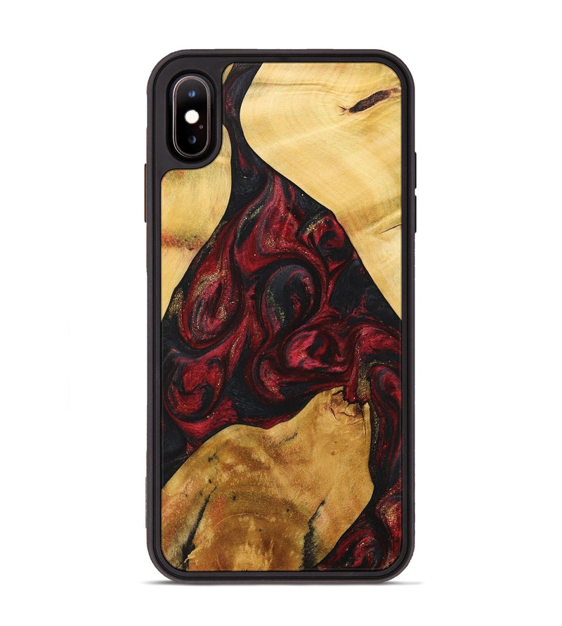 iPhone Xs Max Wood+Resin Phone Case - Karl (Red, 713940)