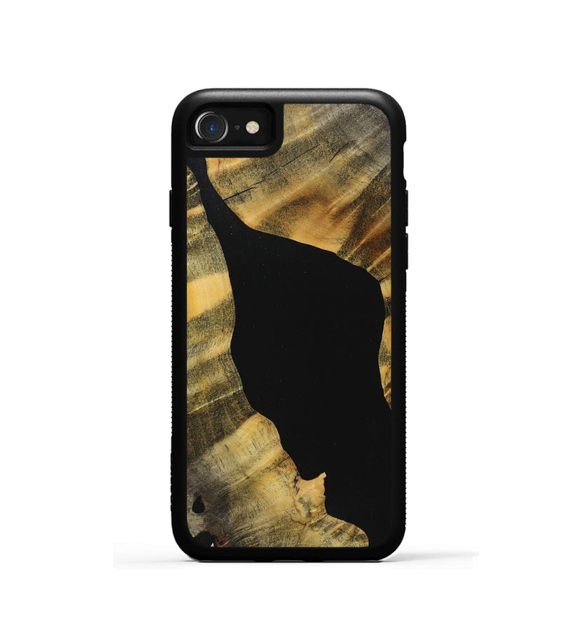 iPhone SE Wood+Resin Phone Case - Linda (Pure Black, 713947)