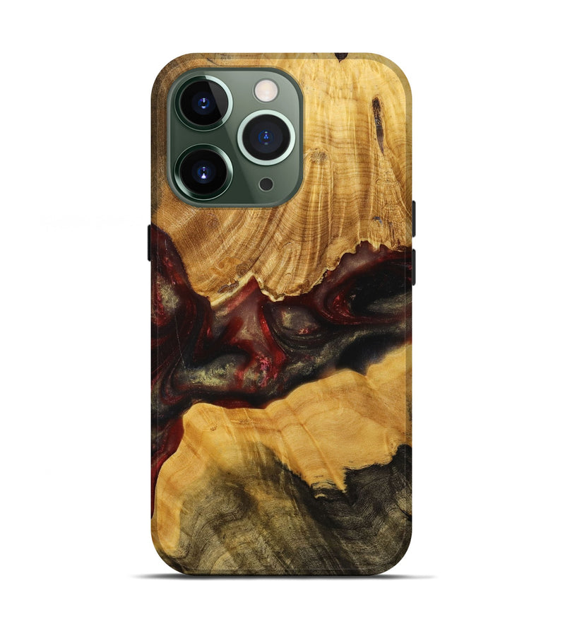 iPhone 13 Pro Wood+Resin Live Edge Phone Case - Maurice (Red, 714083)