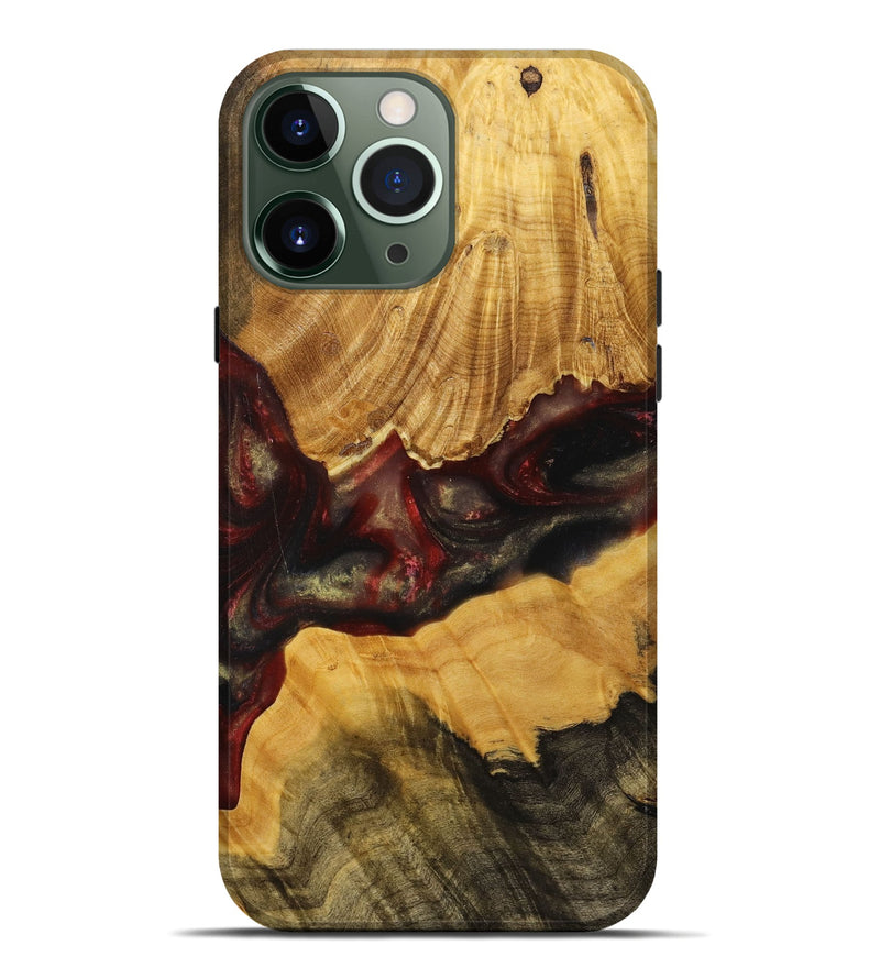 iPhone 13 Pro Max Wood+Resin Live Edge Phone Case - Maurice (Red, 714083)