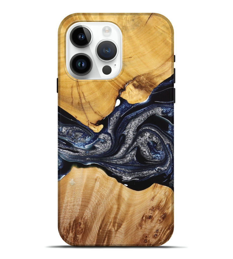 iPhone 15 Pro Max Wood+Resin Live Edge Phone Case - Simon (Purple, 714091)