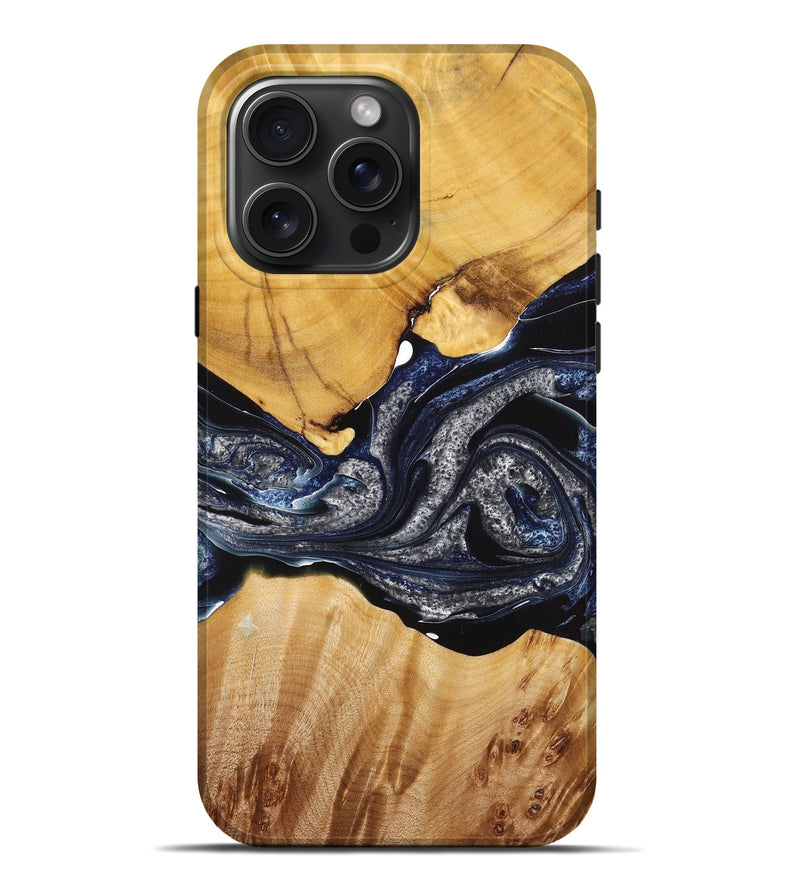 iPhone 16 Pro Max Wood+Resin Live Edge Phone Case - Simon (Purple, 714091)