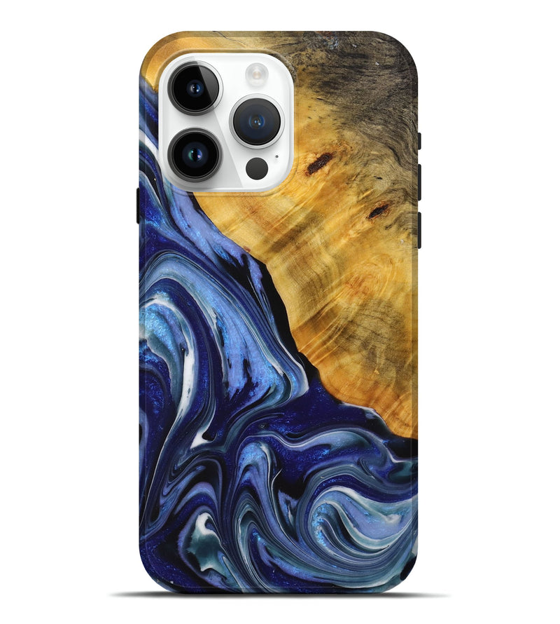 iPhone 15 Pro Max Wood+Resin Live Edge Phone Case - Penelope (Purple, 714094)