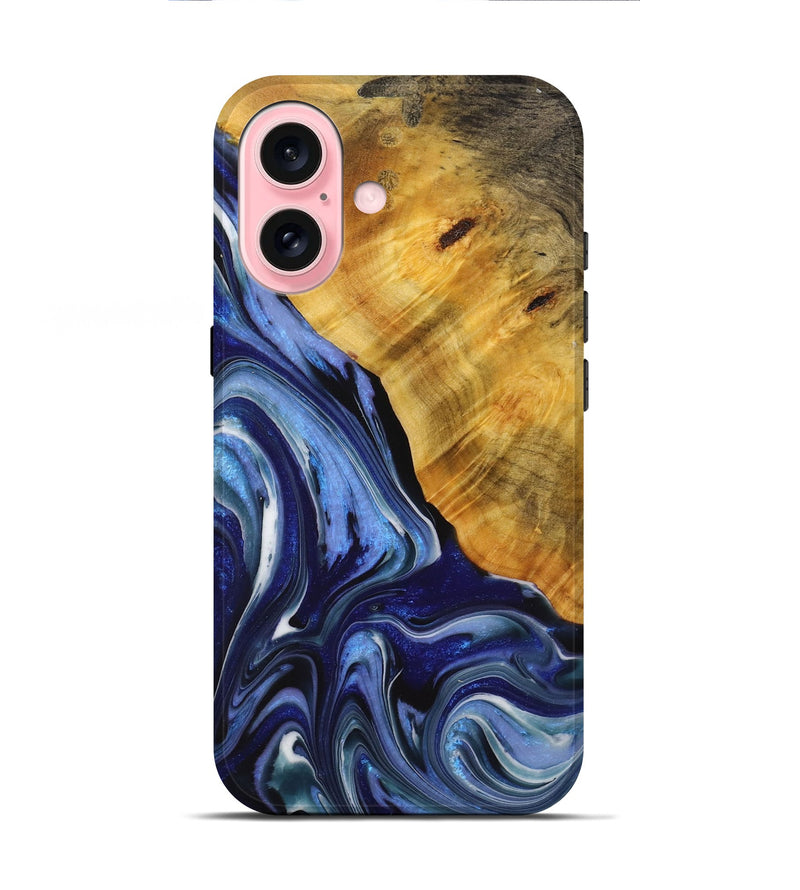 iPhone 16 Wood+Resin Live Edge Phone Case - Penelope (Purple, 714094)