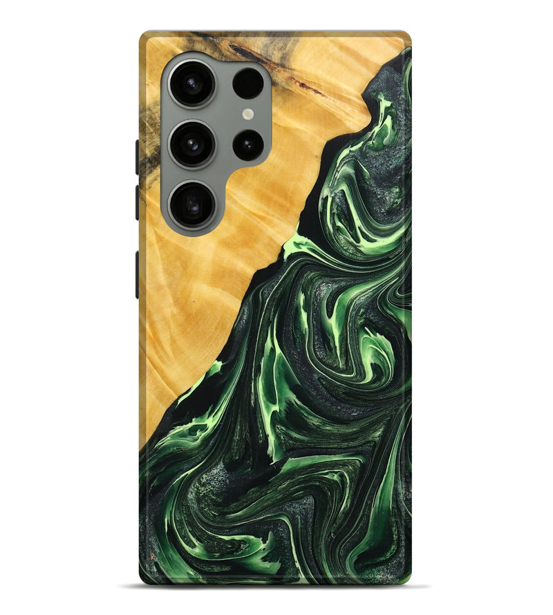 Galaxy S24 Ultra Wood+Resin Live Edge Phone Case - Adelyn (Green, 714107)