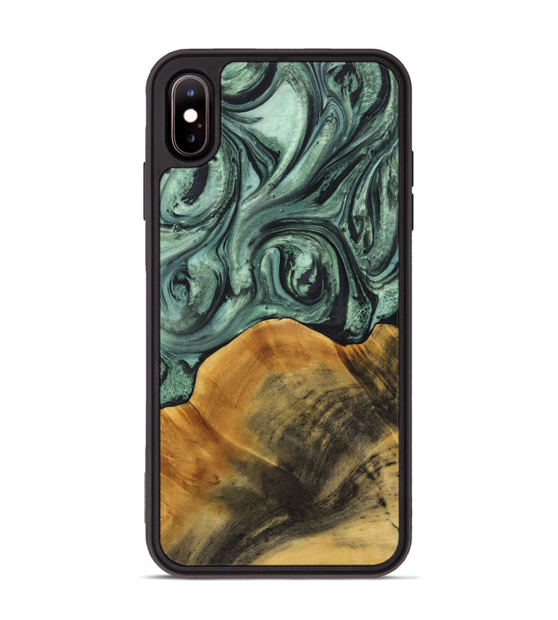 iPhone Xs Max Wood+Resin Phone Case - Miguel (Green, 714160)