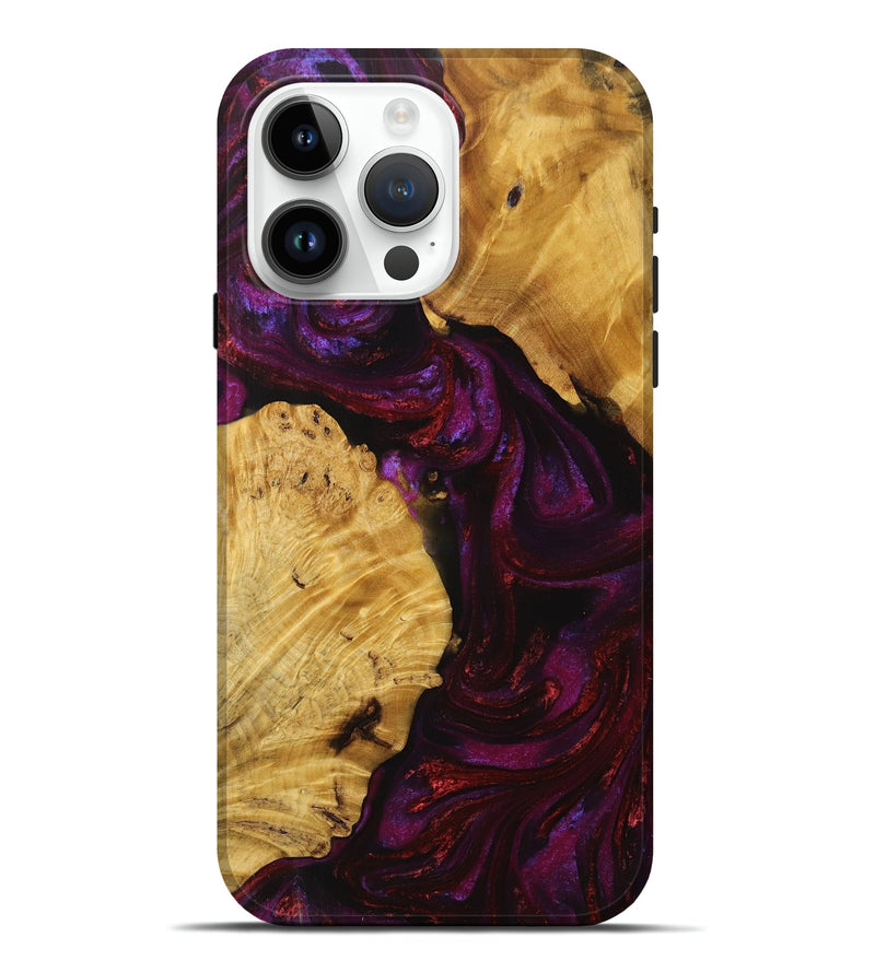 iPhone 15 Pro Max Wood+Resin Live Edge Phone Case - Ronda (Purple, 714200)