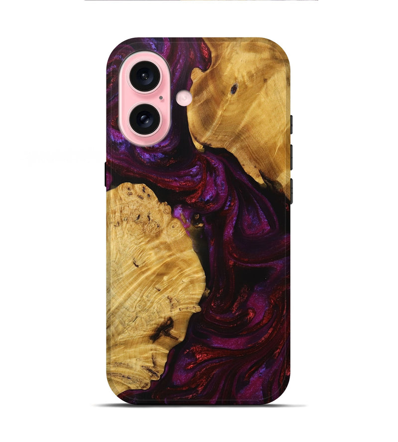 iPhone 16 Wood+Resin Live Edge Phone Case - Ronda (Purple, 714200)