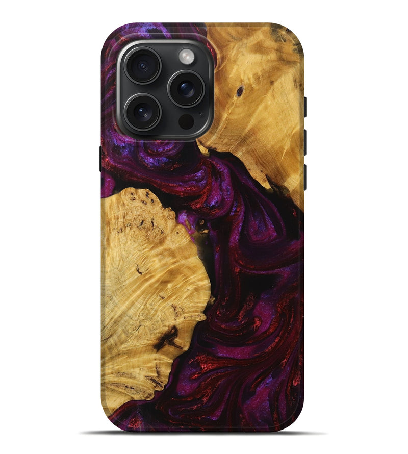 iPhone 16 Pro Max Wood+Resin Live Edge Phone Case - Ronda (Purple, 714200)