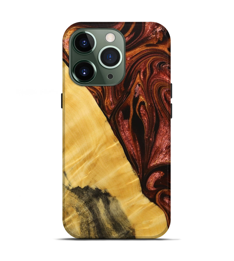 iPhone 13 Pro Wood+Resin Live Edge Phone Case - Patrick (Red, 714230)