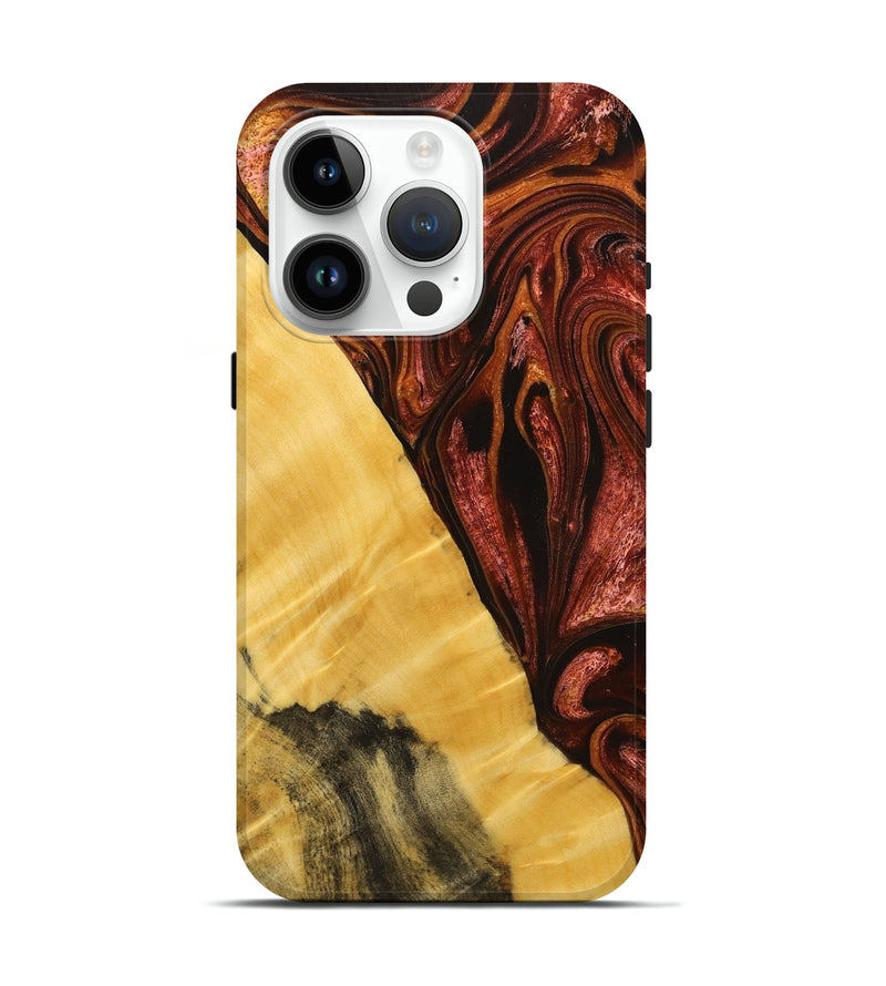 iPhone 15 Pro Wood+Resin Live Edge Phone Case - Patrick (Red, 714230)