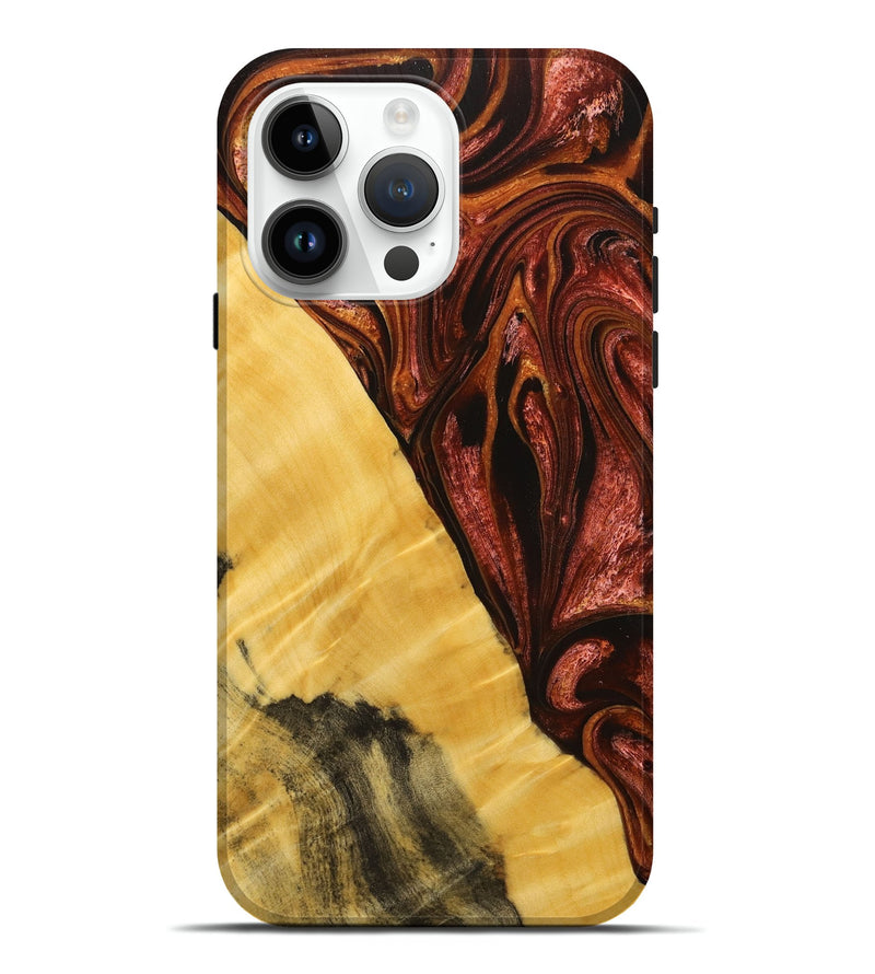 iPhone 15 Pro Max Wood+Resin Live Edge Phone Case - Patrick (Red, 714230)