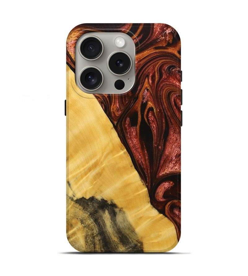 iPhone 16 Pro Wood+Resin Live Edge Phone Case - Patrick (Red, 714230)