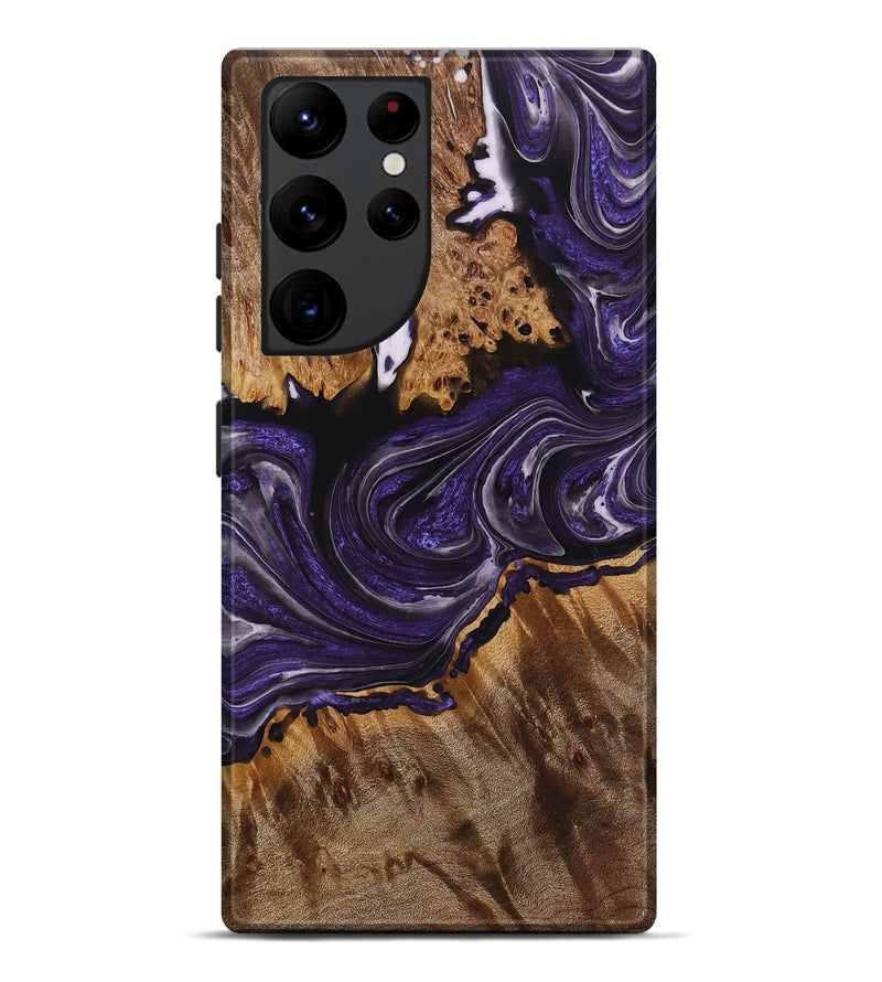 Galaxy S22 Ultra Wood+Resin Live Edge Phone Case - Cali (Purple, 714246)