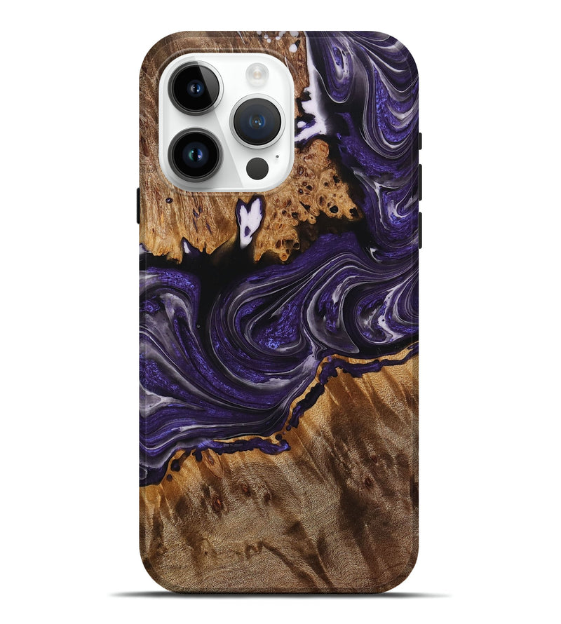 iPhone 15 Pro Max Wood+Resin Live Edge Phone Case - Cali (Purple, 714246)