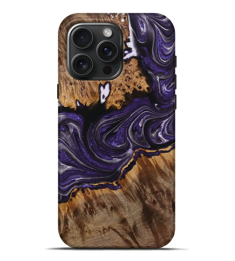 iPhone 16 Pro Max Wood+Resin Live Edge Phone Case - Cali (Purple, 714246)