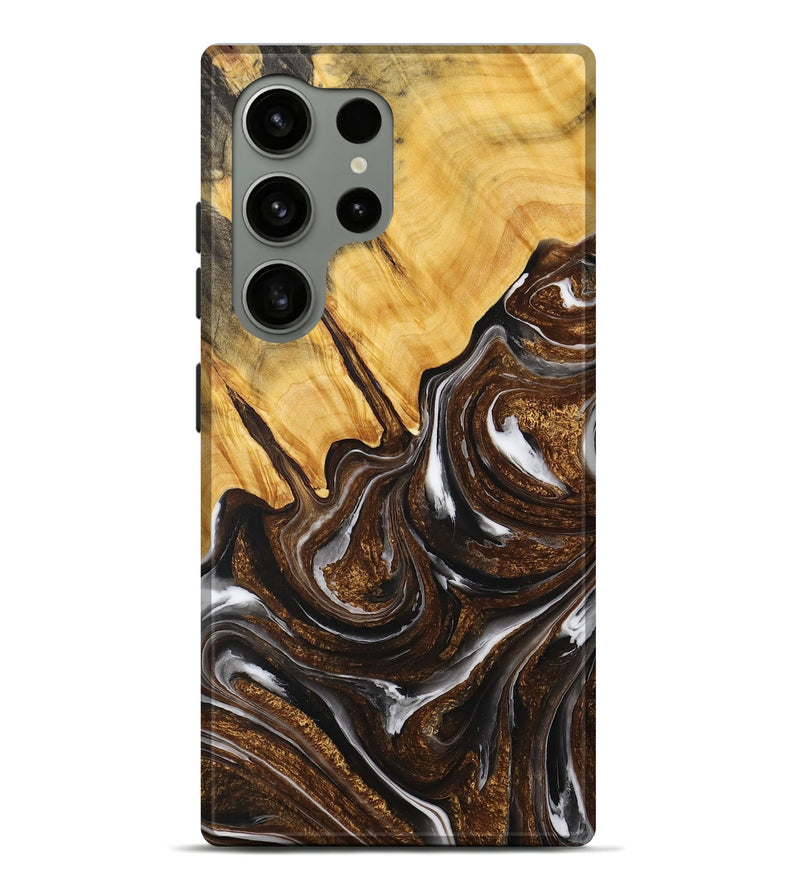 Galaxy S24 Ultra Wood+Resin Live Edge Phone Case - Janiya (Black & White, 714255)