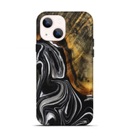 iPhone 13 Wood+Resin Live Edge Phone Case - Beth (Black & White, 714257)