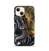 iPhone 13 mini Wood+Resin Live Edge Phone Case - Beth (Black & White, 714257)