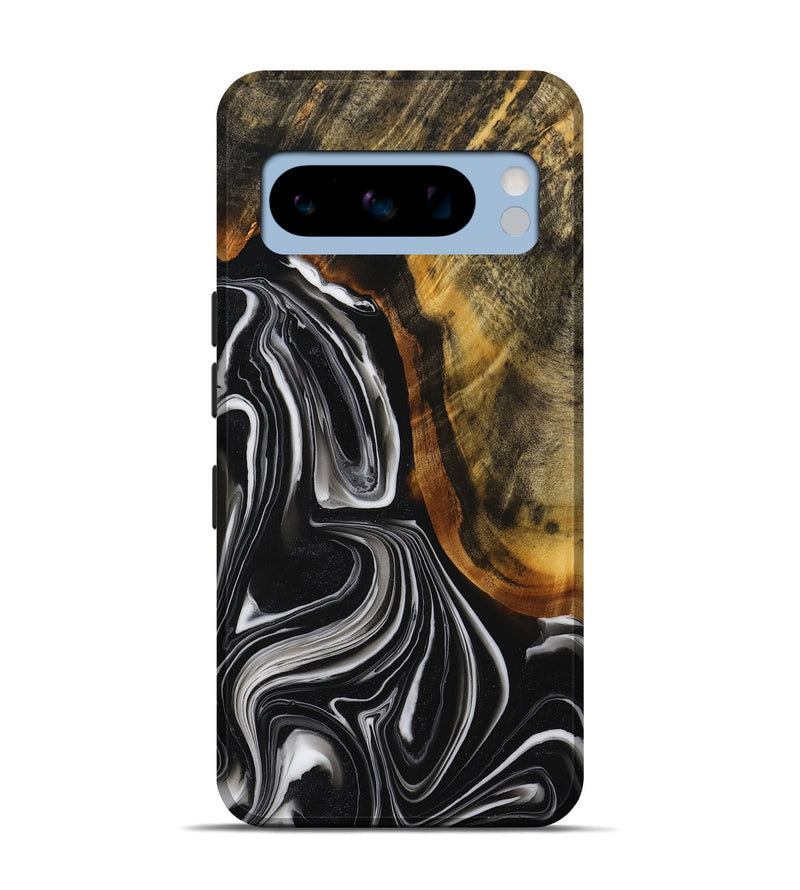 Pixel 8 Pro Wood+Resin Live Edge Phone Case - Beth (Black & White, 714257)