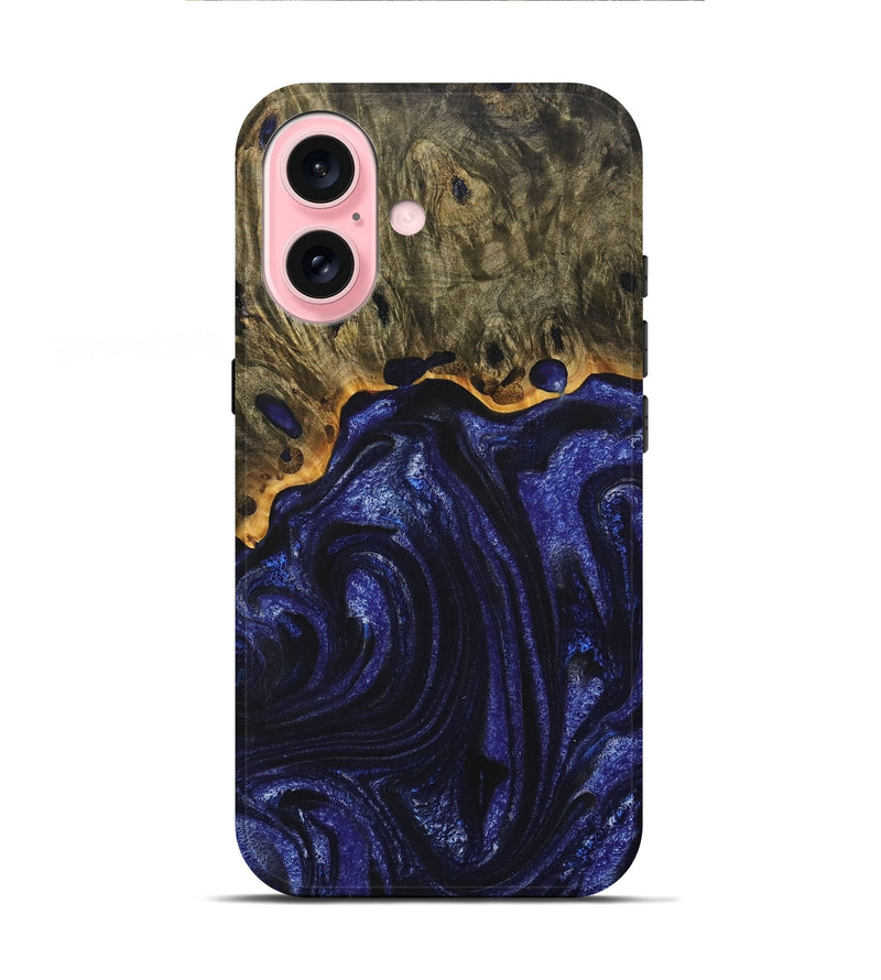 iPhone 16 Wood+Resin Live Edge Phone Case - Gia (Purple, 714269)