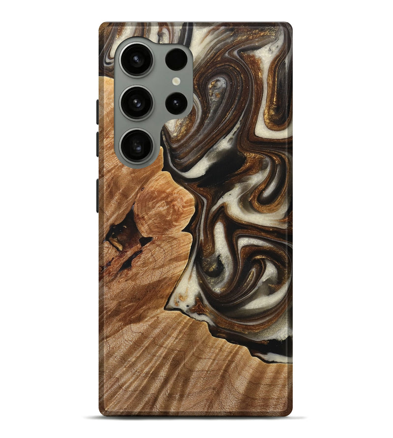 Galaxy S24 Ultra Wood+Resin Live Edge Phone Case - Willa (Black & White, 714271)