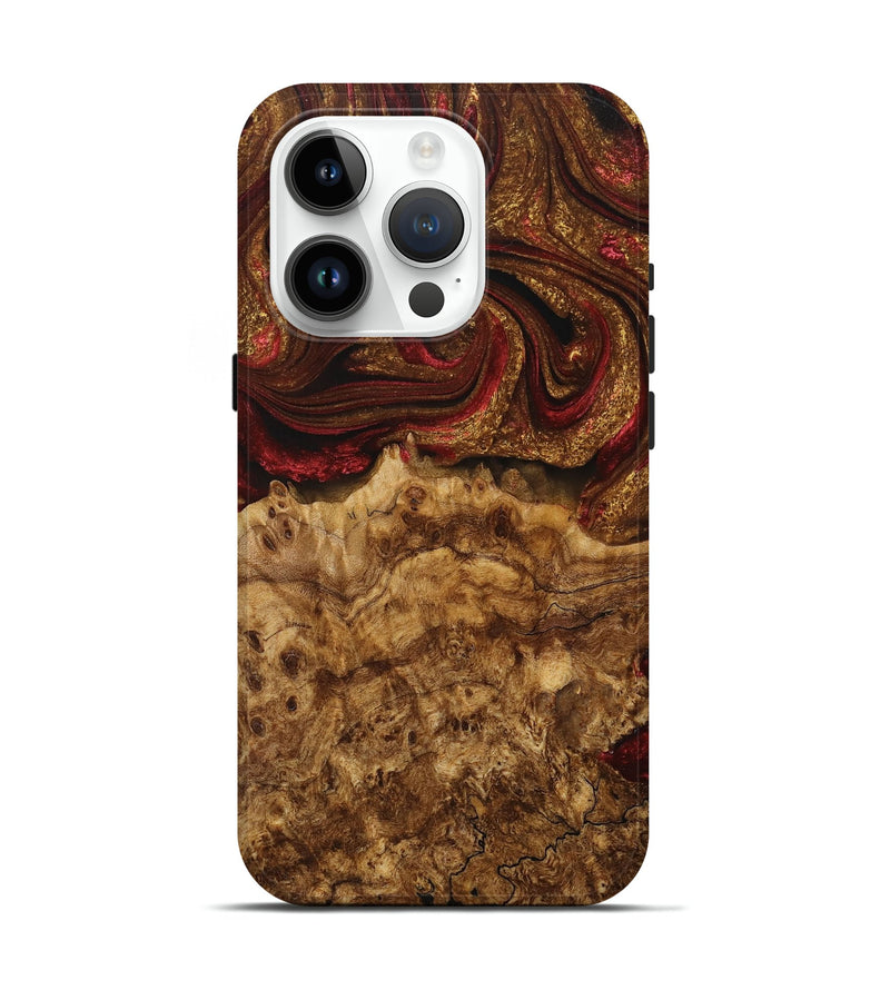 iPhone 15 Pro Wood+Resin Live Edge Phone Case - Viola (Red, 714281)